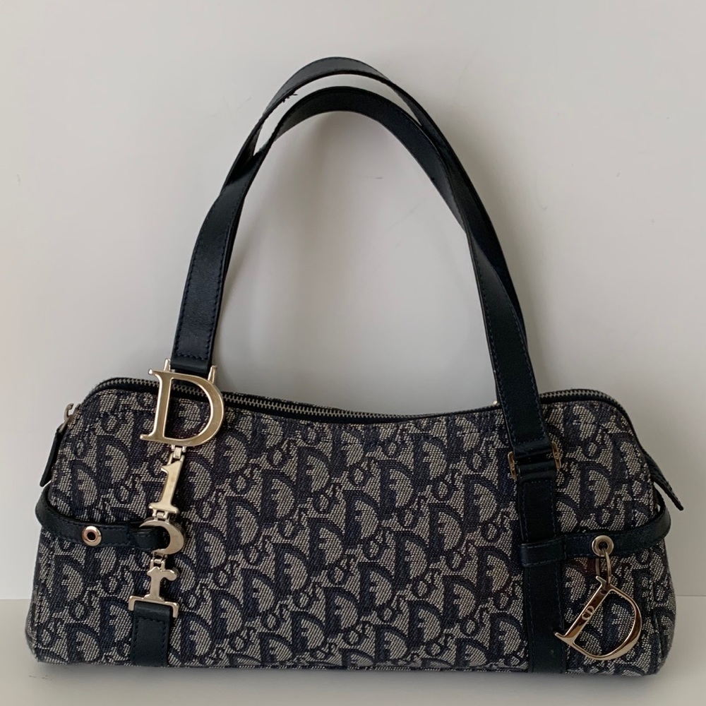 SOLD* Dior Shoulder Bag: Navy, Canvas, Vintage